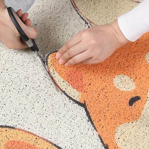 卡通入户门丝圈地垫门口防滑脚垫进门家用蹭土地毯玄关门垫可裁剪 - 图1