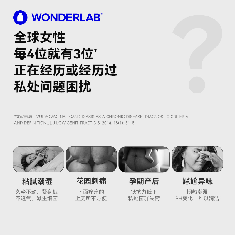 WonderLab蔓越莓女性益生菌胶囊私密护理私处乳酸护巢香香小粉菌 - 图0