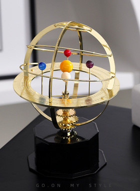创意金属太阳系摆件家居装饰品铁艺桌面书房办公室可旋转地球仪