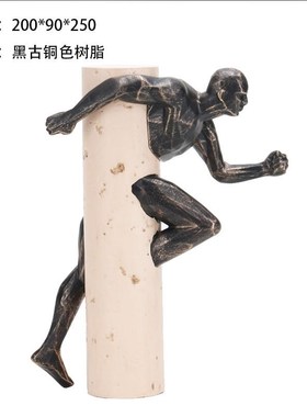 样板间售楼处展厅客厅玄关轻奢风抽象动物人物创意艺术工艺品摆件