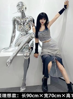 空山基机械姬雕塑大摆件公仔装饰落地网红店大型打卡拍照轻奢迎宾