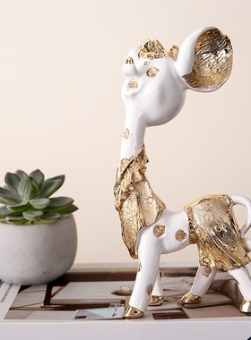 欧式创意家居母子鹿摆件祝福送礼摆设装饰品客厅酒柜玄关工艺品
