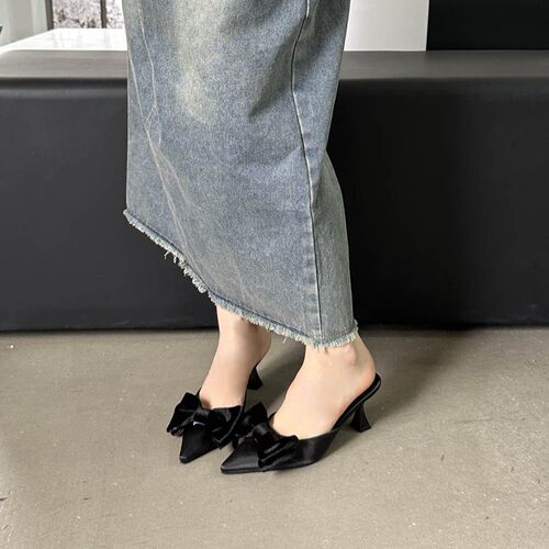 ZL-268-2断码清仓特价不换仙女风小凉拖鞋女鞋子蝴蝶结女拖鞋 - 图2