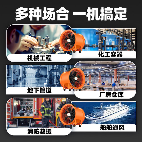 低噪音轴流风机手提式强力工业船用移动式鼓风机喷漆通风换气 - 图2