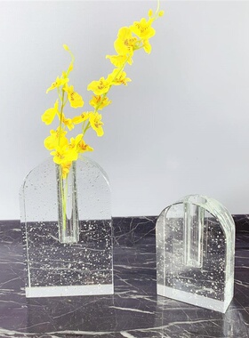 样板间客厅书房装饰品摆件水晶玻璃花瓶花器北欧家居饰品