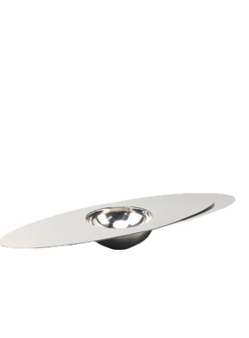 现代简约不锈钢银色椭圆星际托盘客厅卧室茶几办公室书房家居摆件