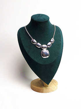 叠戴捶打纹耳环项链镀金珠珠女