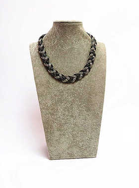 项链拼色树脂珠珠镀金珠珠女合金