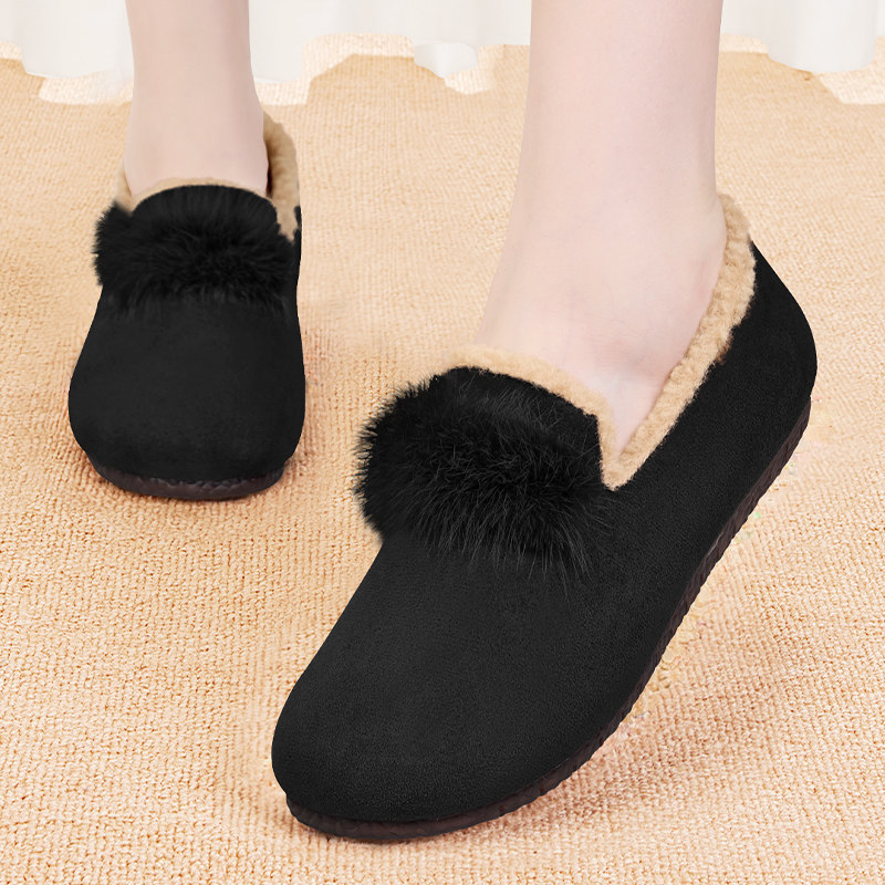老北京棉鞋女冬季加绒保暖一脚蹬新款妈妈布鞋休闲时尚毛毛豆豆鞋,淘宝优惠券,粉丝福利购,淘宝优惠卷
