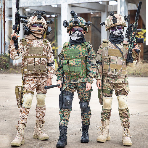 儿童迷彩服套装男童特种兵服装女小学生军训户外秋冬表演生日礼物 - 图1