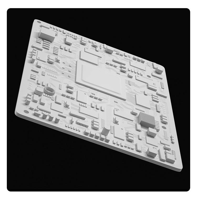 OC渲染Rhino建模导入C4D场景电路板PCB主板电子元器件芯片模型 - 图0