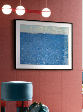 网红蓝色简大海风景装饰画文餐厅挂画约艺北欧极简客厅玄关壁挂画