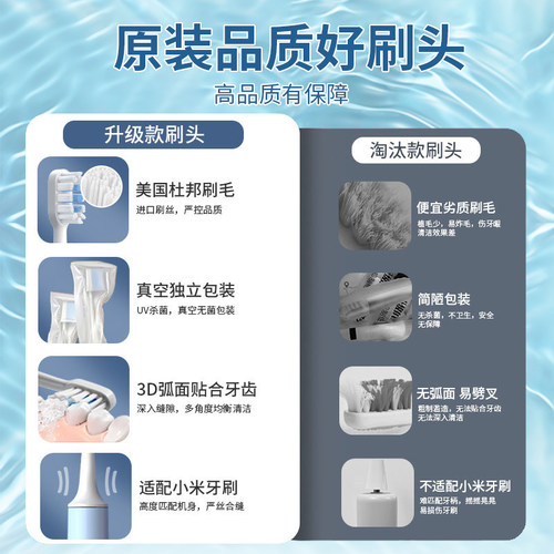 小米电动牙刷头t300/t500通用米家声波牙刷T100替换软毛原装刷头L - 图3