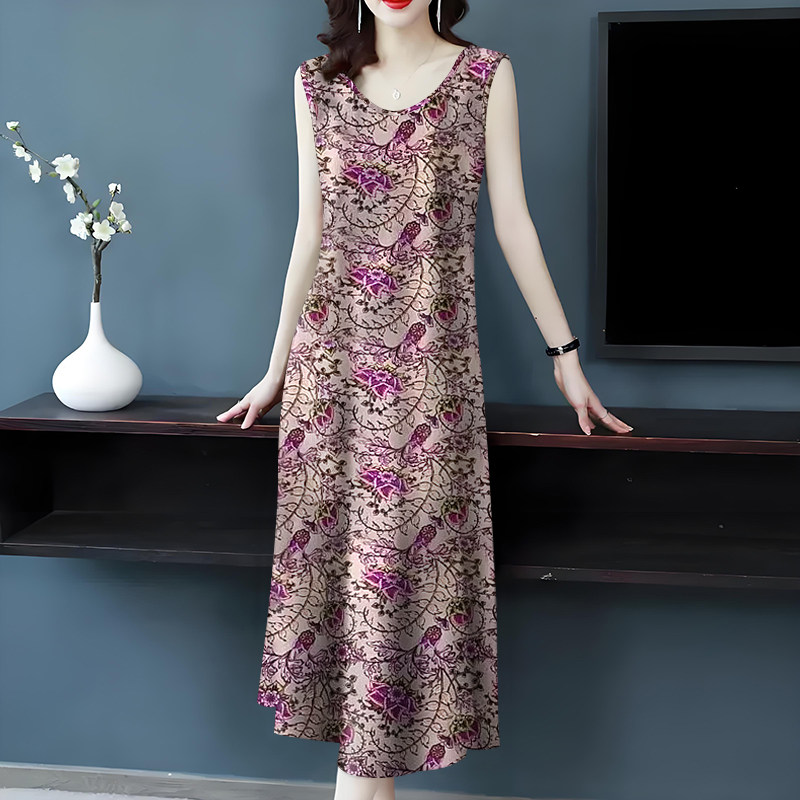 广州十三行高端爆款~气质减龄遮肚妈妈装背心吊带中长款连衣裙女,淘宝优惠券,粉丝福利购,淘宝优惠卷