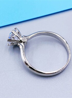 新款莫桑钻戒托镶嵌925银戒指空托 女 死口固定圈口克拉钻托戒子