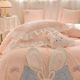 Cute girl's heart full cotton wash cotton four-piece set rabbit thorn D embroidered pure cotton quilt cover bed sheet for children's bed