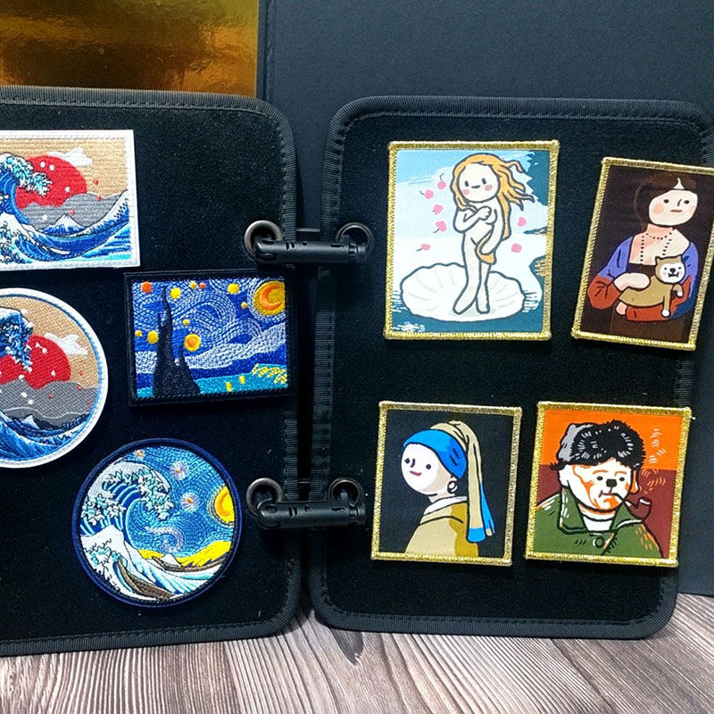 名人自画像魔术贴刺绣徽章神奈川大浪士气章刺绣包贴海浪星空臂章,淘宝优惠券,粉丝福利购,淘宝优惠卷