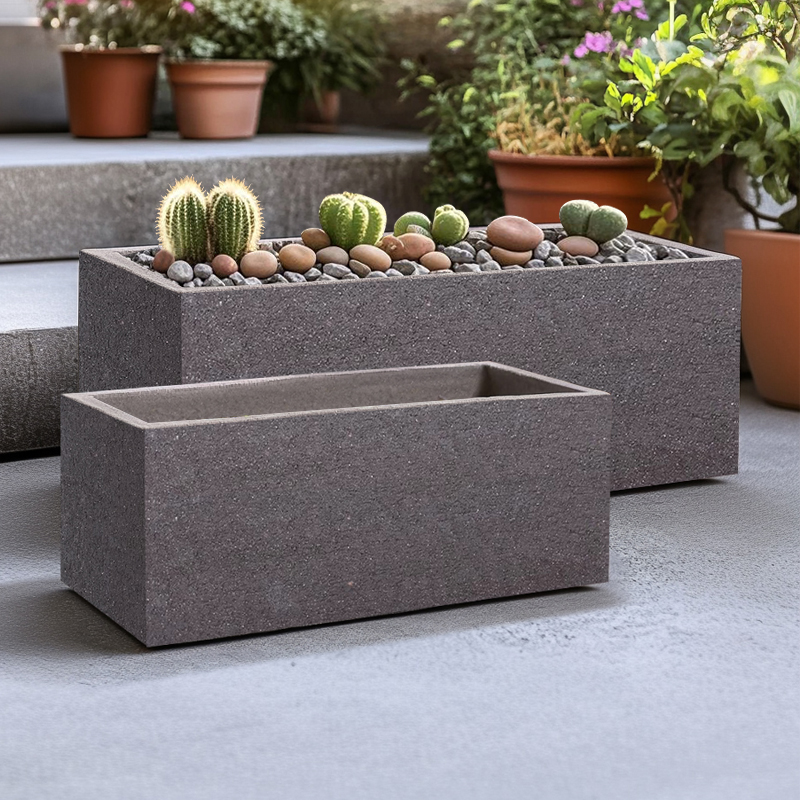 长方形马槽紫砂花盆粗陶荷花睡莲陶瓷罐造景大口径水培盆特大花盆 - 图1