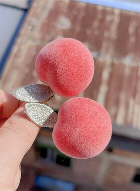 发夹古风水蜜桃鸭嘴夹仿真水果