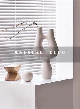 休闲现代白色陶瓷抽象装饰客厅餐桌创意花器样板房售楼处软装饰