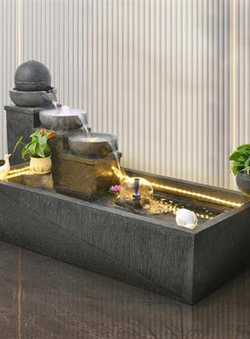 现代简约圆球流水喷泉客厅摆件酒店大堂鱼池落地装饰招财水景摆设