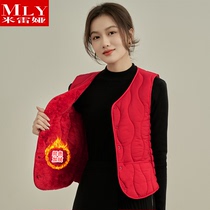 2023 Autumn Winter New Cotton Waistcoat Lady Plus Suede Thickened Large Yard shoulderwear Warm Cotton Clothing Vest in Old Age