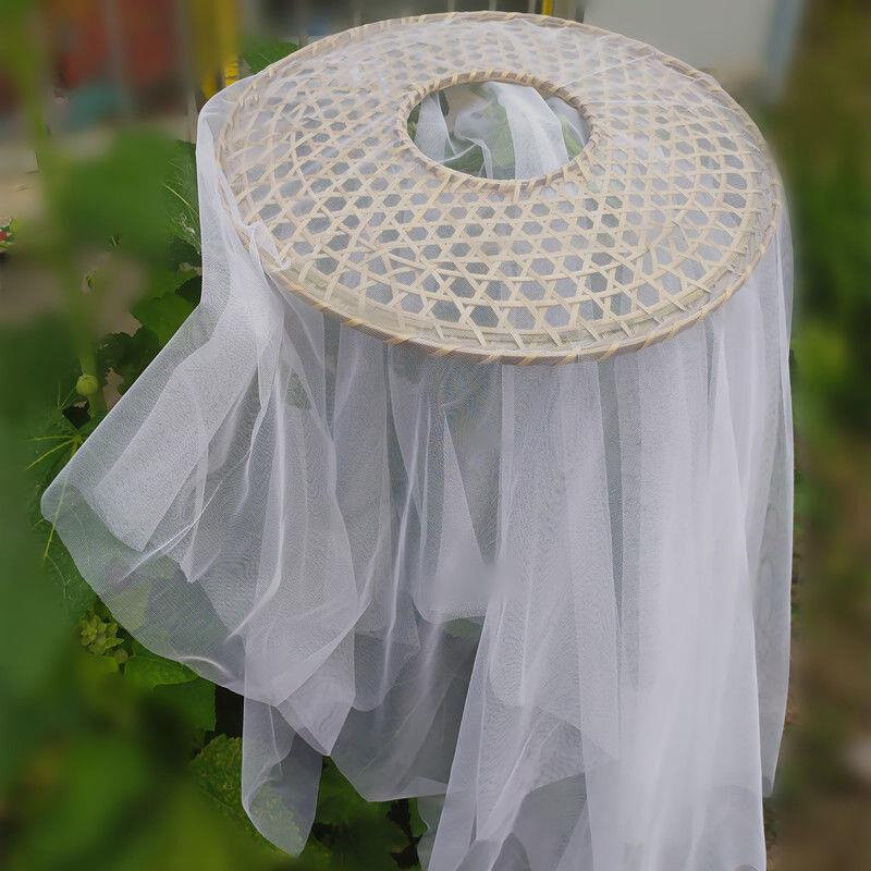 古风帽子斗笠带纱春时汉服 水晶帘帷幕武侠古风 拍照 遮容面纱