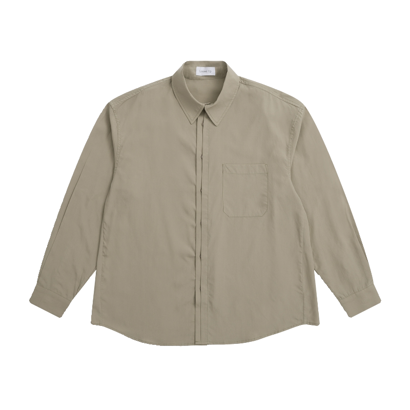 TUTM男装【莱赛尔纤维】天丝凉感衬衫男宽松长袖衬衣春秋季外套