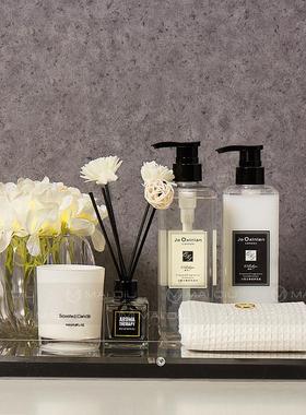 现代浴室洗手台搭配套装摆件轻奢高端托盘装饰品样板间设计师软装