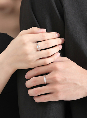 paraskors情侣纯银浪漫对戒戒指