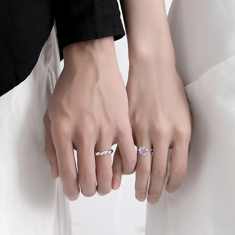 PARAS KORS Sparkling Galaxy Couple Ring 925 Silver Synthetic Zircon Ring Couple Ring