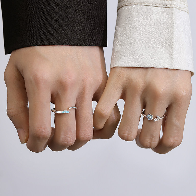 Stylish and simple Moli Baishou luminous pair ring with a high-end feel