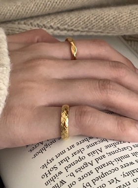 菱格纹戒指paraskors极简风女