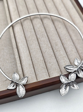 欧美新款金属花朵项圈