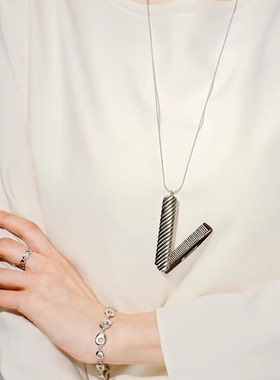 欧美新款小众设计感梳子项链