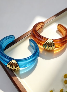 欧美风轻奢树脂开口手镯