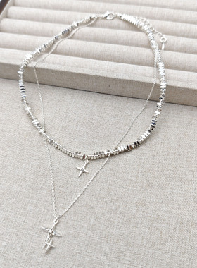 欧美新款时尚个性碎银子星芒项链