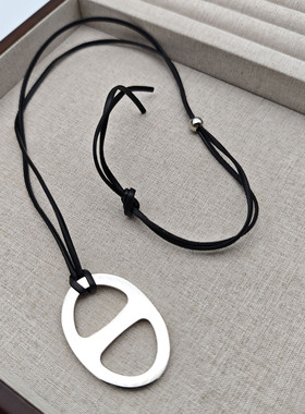 欧美新款简约风圆圈猪鼻子吊坠