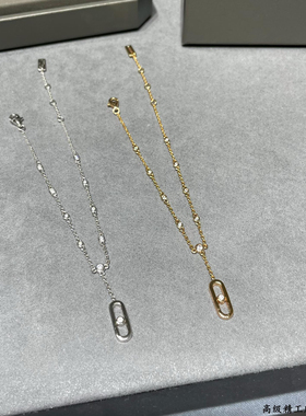 梅西家单钻灵动手链女简约光面女孩脚链高级感流苏饰品性感银饰