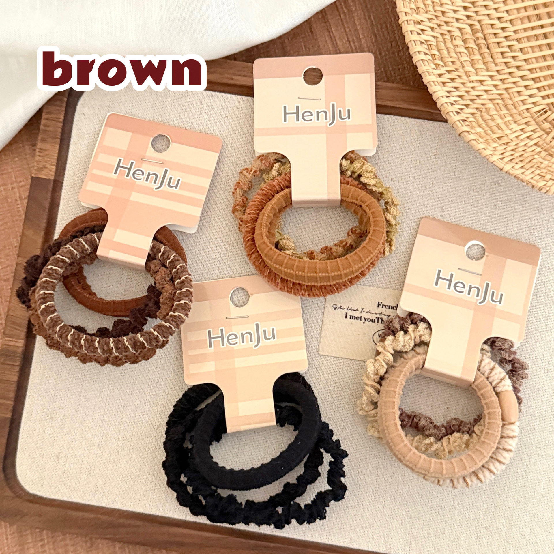 小商品咖色系基础款麻花编织发圈少女百搭发绳高弹力头绳扎马尾皮,淘宝优惠券,粉丝福利购,淘宝优惠卷