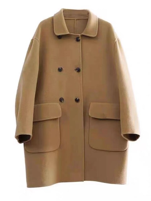 Korean style loose woolen coat for small people