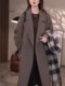 Women's thickened horn button double-sided woolen coat