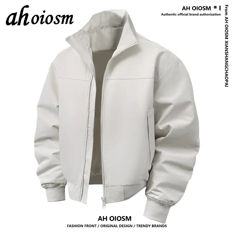 AH OIOSM教练夹克男秋季解构廓形痞帅穿搭防风挺括有型飞行员外套 - 图2