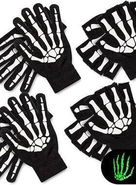 万圣节cos夜光手套触屏保暖手