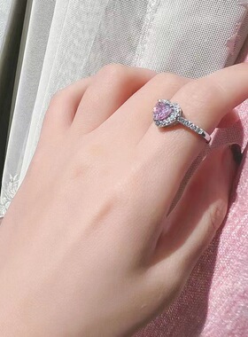 儿童小戒指女小众设计宝石水晶