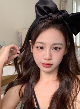 芭比粉超大蝴蝶结发箍女高级感