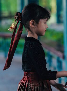 发带发带古风女马面裙配复古