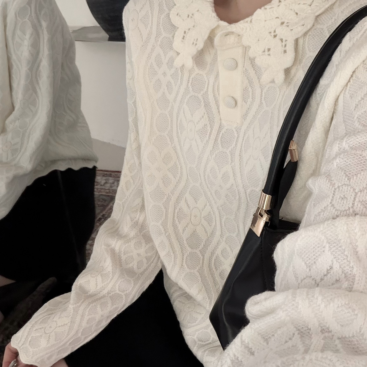 TB媞宝-卖w件26年早春爆单王温柔蕾丝钩花娃娃领甜系针织衫52923,淘宝优惠券,粉丝福利购,淘宝优惠卷