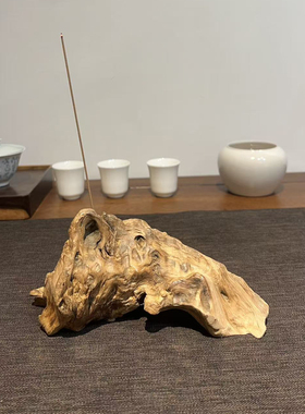 侘寂风枯木风化木根艺香插香座