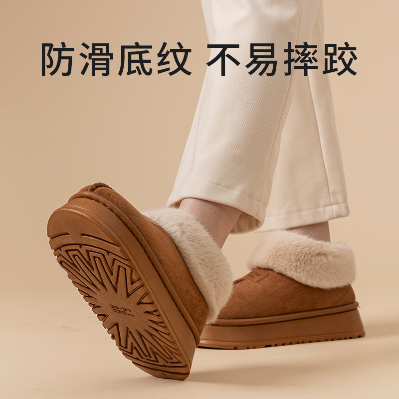 棉拖鞋女款冬季2024新款包跟毛拖鞋家居加绒加厚可外穿防滑雪地靴